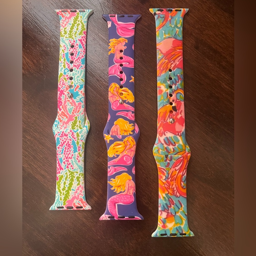 Set of 3 smart watch bands. “Lily Pulitzer” like prints